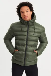 River Club Pánsky khaki hrubý vodný a vetruodolný zimný kabát s kapucňou #8769500