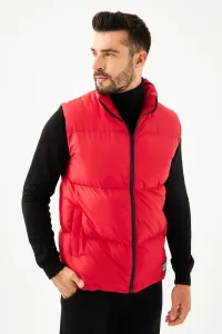 River Club Men's Lined Water And Windproof Red Inflatable Vest
