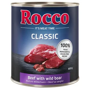 Výhodné balenie Rocco Classic 24 x 800 g - NOVINKA: hovädzie s diviakom