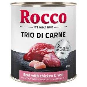 Rocco Classic Trio di Carne - 24 x 800 g - hovädzie, kuracie a teľacie