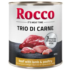 Rocco Classic Trio di Carne - 24 x 800 g - hovädzie, jahňacie a hydinové