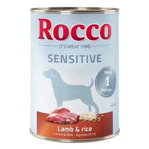 Výhodné balenie Rocco Sensitive 12 x 400 g - jahňacie a ryža
