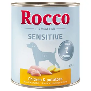 Rocco Sensitive, 24 x 800 g - 20 + 4 zdarma - kura & zemiaky