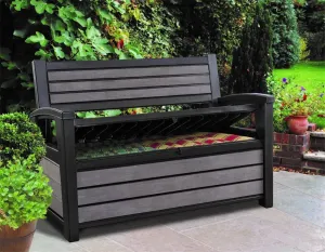 Záhradná lavica s úložným priestorom HUDSON - antracit