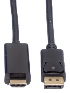 Roline 11.04.5788 Cable, Displayport-Hdmi Plug, 5M, Black