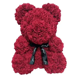 Medvedík z ruží -  tmavo červený 40 cm #4161448