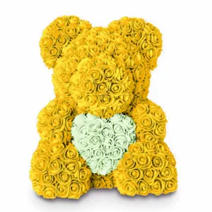 Medvedík z ruží -  žltý 40 cm