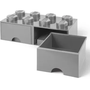 LEGO Úložný box 8 so zásuvkami – sivá