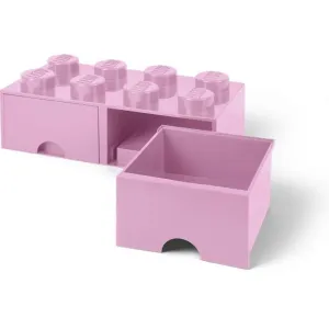 LEGO Úložný box 8 so zásuvkami – svetlo ružová