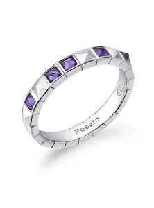 Rosato Hravý strieborný prsteň so zirkónmi Cubica RZCU92 52 mm