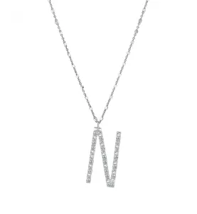Rosato Strieborný náhrdelník s príveskom N Cubica RZCU14 (retiazka, prívesok)