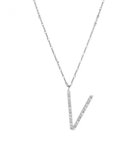 Rosato Strieborný náhrdelník s príveskom V Cubica RZCU22 (retiazka, prívesok)