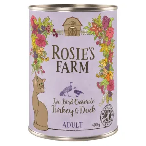 Výhodné balenie Rosie's Farm Adult 12 x 400 g - morčacie a kačacie