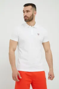 Bavlnené polo tričko Rossignol biela farba, jednofarebné