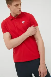 Bavlnené polo tričko Rossignol červená farba, jednofarebné, RLKMY01