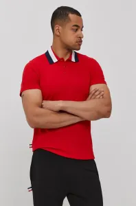 Polo tričko Rossignol pánske, červená farba, jednofarebné
