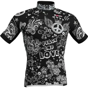 Rosti PEACE AND LOVE Pánsky cyklistický dres, čierna, veľkosť #5876418