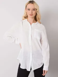 Biela bavlnená košeľa OCH BELLA - S