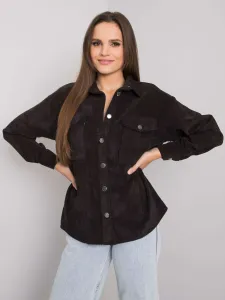 Čierna košeľa pre ženy s vreckami - XL