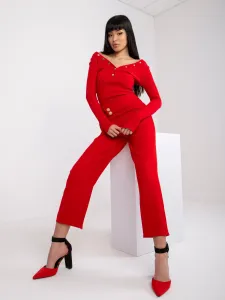 Elegantné dámske červené nohavice Grace - L