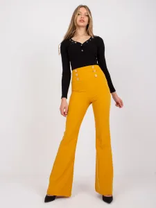 Tmavo-žlté elegantné široké nohavice pre ženy Salerno - 36