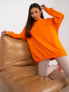 Oranžová voľná mikina so stojačikom Twist - L/XL