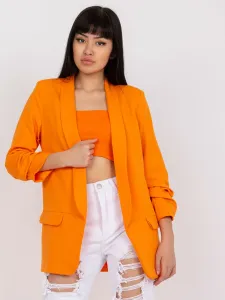 Svetlo-oranžové dámske sako s podšívkou a trojštvrťovým rukávom - L
