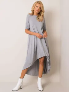 Asymetrické sivé šaty voľného strihu - L/XL
