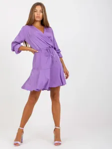 Dámske fialové letné šaty so šnúrkou - 36