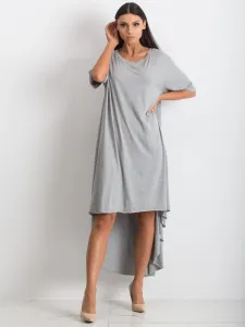 Asymetrické dlhé šaty v sivej farbe - L/XL