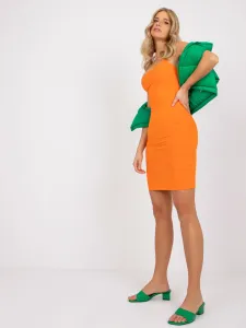 Oranžové krátke letné mini šaty na ramienka - XS