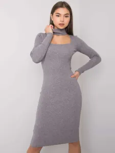 Sivé pletené šaty pre ženy - UNI