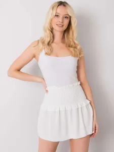 Dámska biela sukňa s elastickým pásom OCH BELLA - M