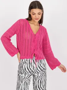 Ružový letný sveter s viazaním RUE PARIS - UNI