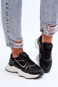 Čierne tenisky sneakersy na gumenej platforme - 38