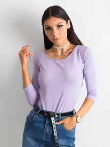 Svetlo-fialové bavlnené tričko s trojštvrťovým rukávom - L