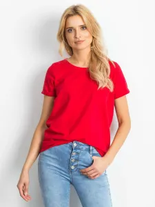 Dámske červené bavlnené tričko - L