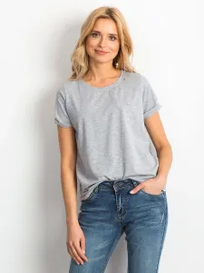 Dámske svetlo-sivé bavlnené tričko - XL