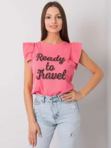 Ready To Travel ružové tričko s volánmi - UNI