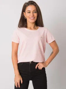 Dámske svetlo-ružové bavlnené tričko - L