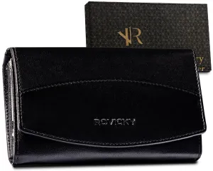 Dámska kožená peňaženka s vyrazenou chlopňou— Rovicky #9182383