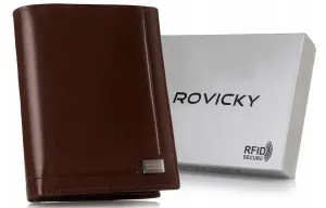 Elegantná pánska peňaženka z prírodnej kože, bez zapínania - Rovicky #9273399