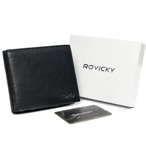 Pánska horizontálna peňaženka na zips, prírodná koža, RFID Stop - Rovicky