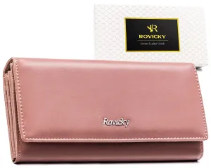 Veľká dámska peňaženka vyrobená z prírodnej a ekologickej kože — Rovicky