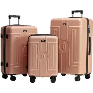 ROWEX Extra odolný cestovný kufor s TSA zámkom Casolver, šampanská, set kufrov (3 ks)