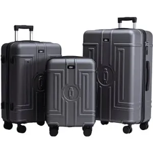ROWEX Extra odolný cestovný kufor s TSA zámkom Casolver, sivo-čierna, set kufrov (3 ks)