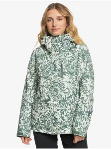 Women's Green-Cream Winter Patterned Jacket Roxy Jetty - Women #8100084