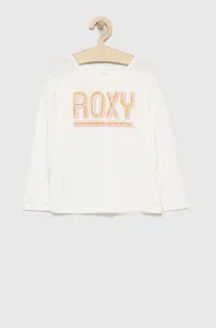 Detská bavlnená košeľa s dlhým rukávom Roxy biela farba,