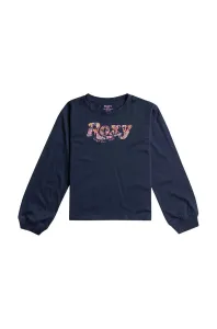 Detská bavlnená košeľa s dlhým rukávom Roxy LET SOMEBODY GO TEES tmavomodrá farba