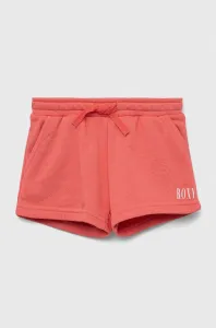 Detské krátke nohavice Roxy oranžová farba, jednofarebné, nastaviteľný pás #7522343